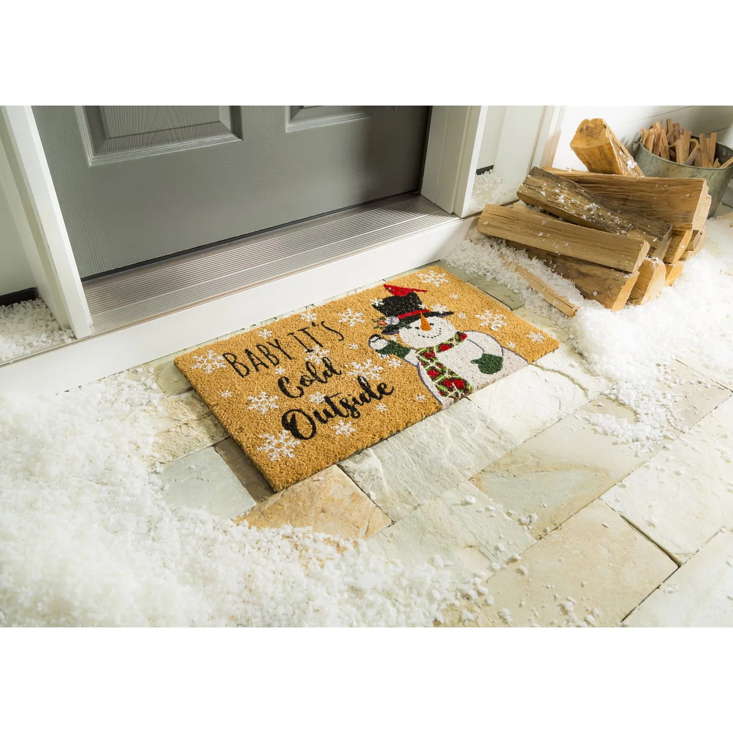 Baby It's Cold Outside Snowman Coir Mat,2rm1136