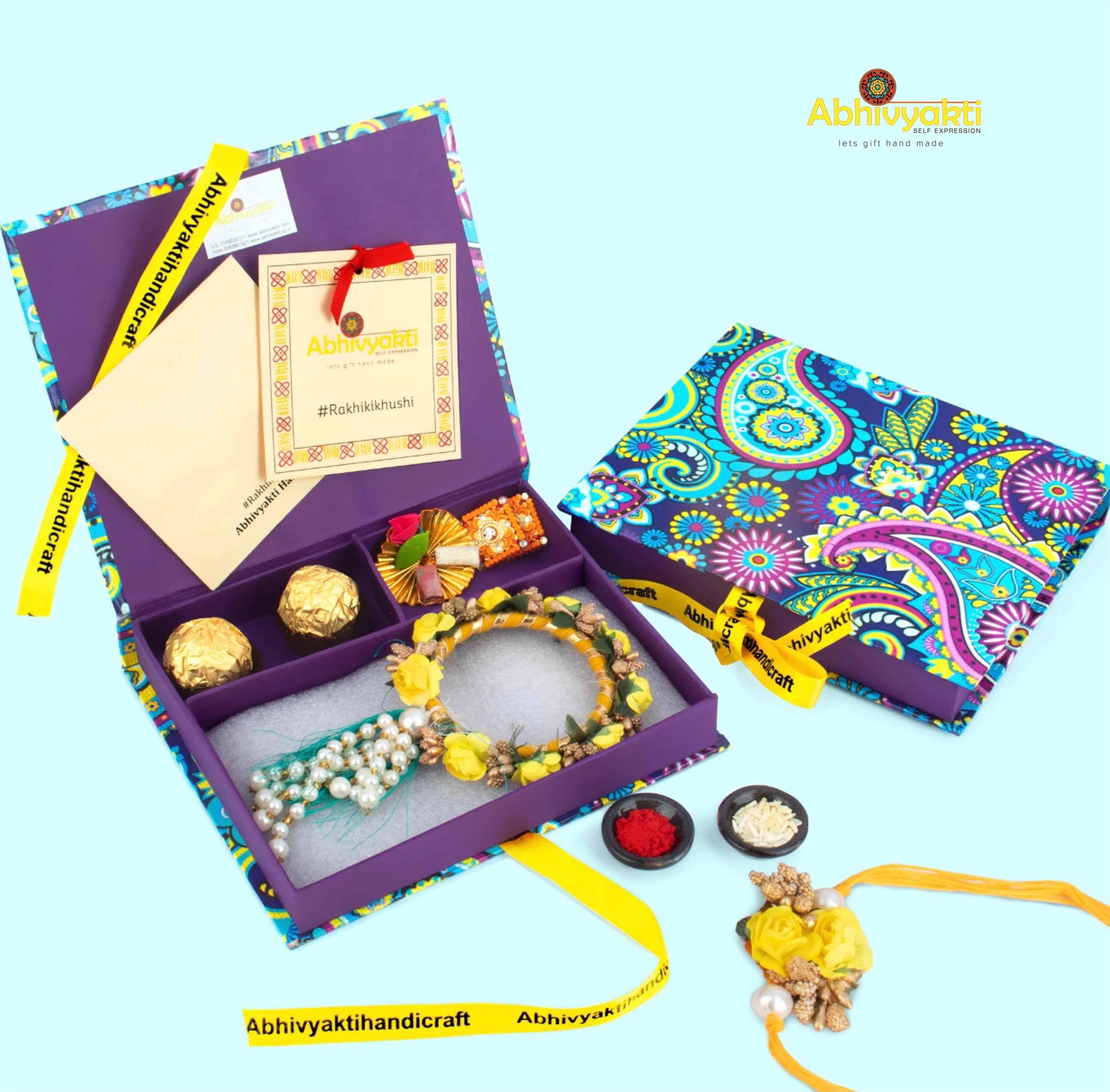 Beautiful Floral Rakhi and Chudi Lumba (INDIA) FREE SHIPPING
