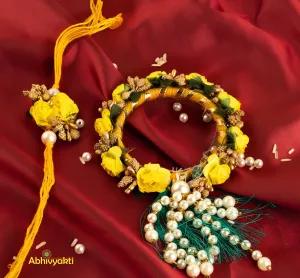 Beautiful Floral Rakhi and Chudi Lumba (INDIA) FREE SHIPPING