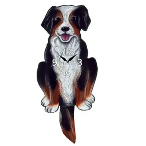 Bernese Mountain Dog Dog Wagging Pendulum Clock