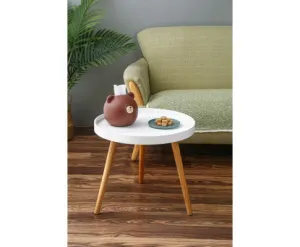 Biazah Round Bedside Table Large Side Table Bedroom Modern Furniture