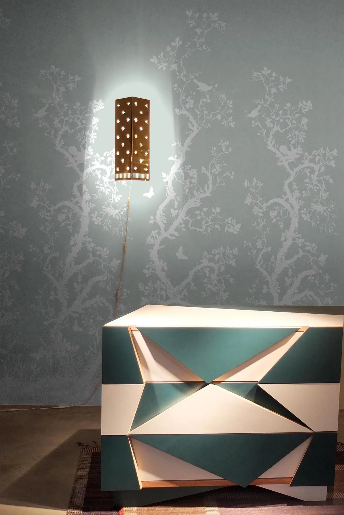 birdbranch hand printed wallpaper panel