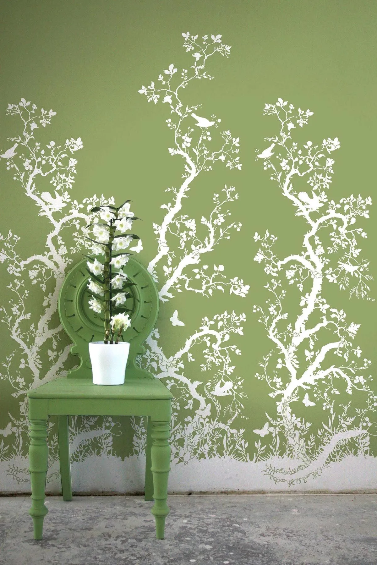 birdbranch hand printed wallpaper panel