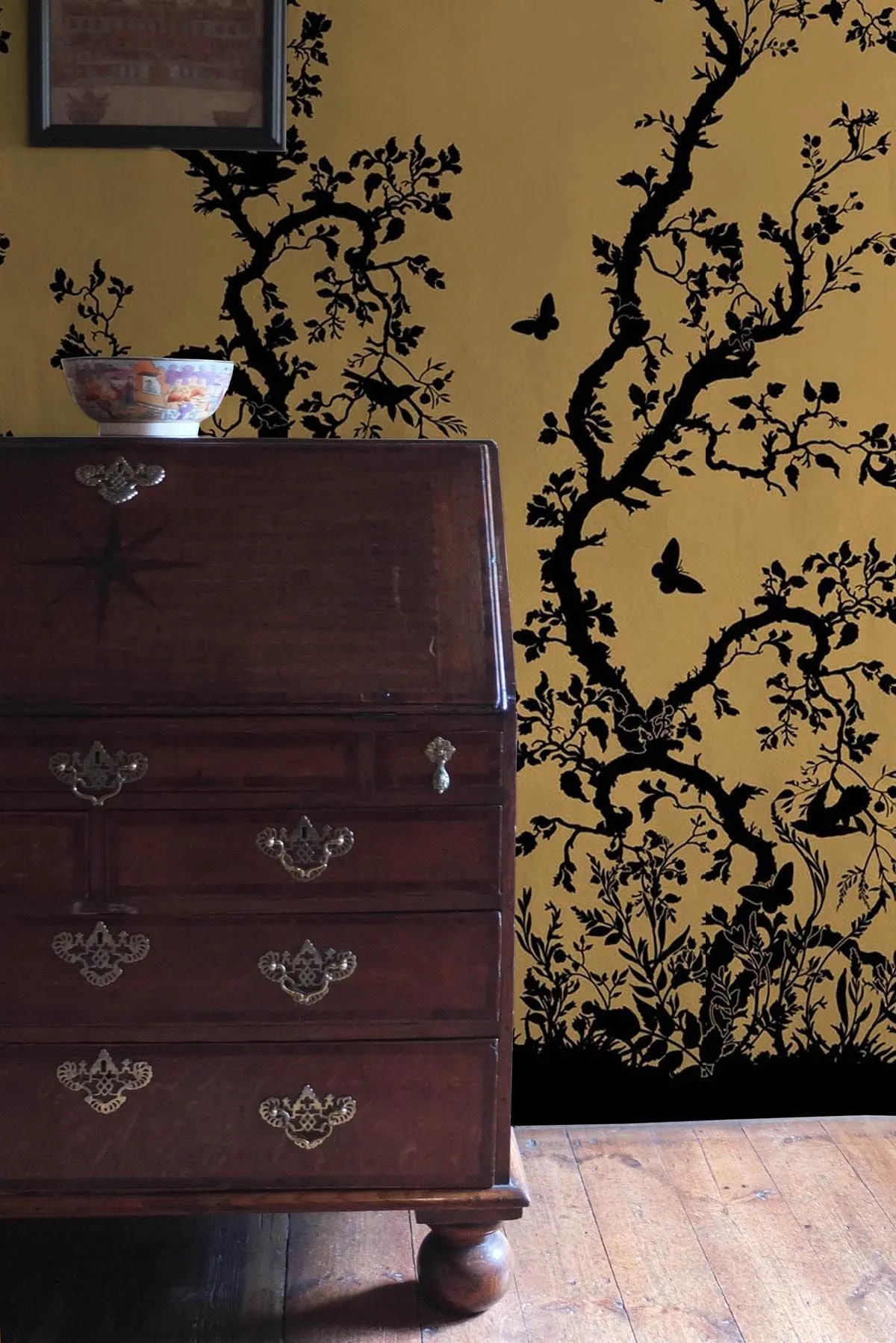 birdbranch hand printed wallpaper panel