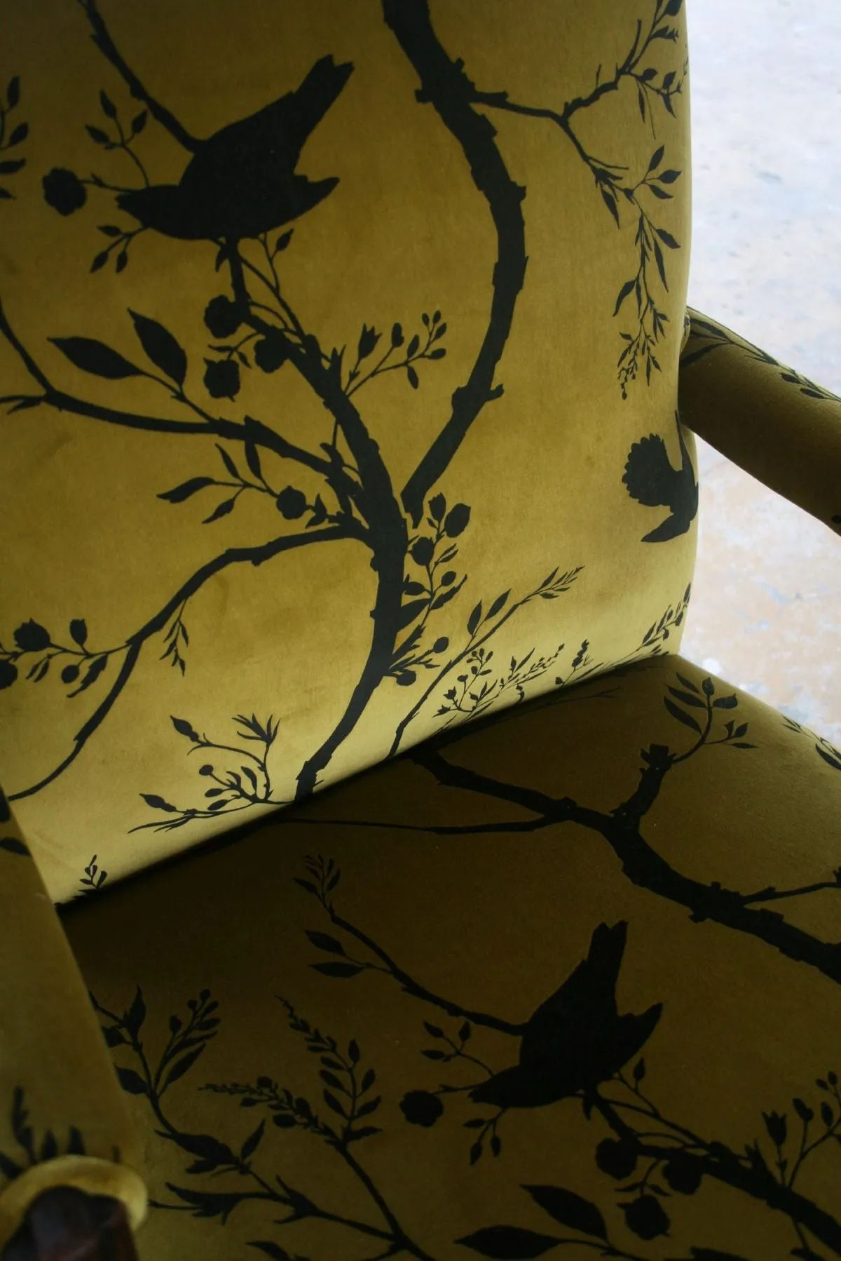 birdbranch stripe velvet fabric