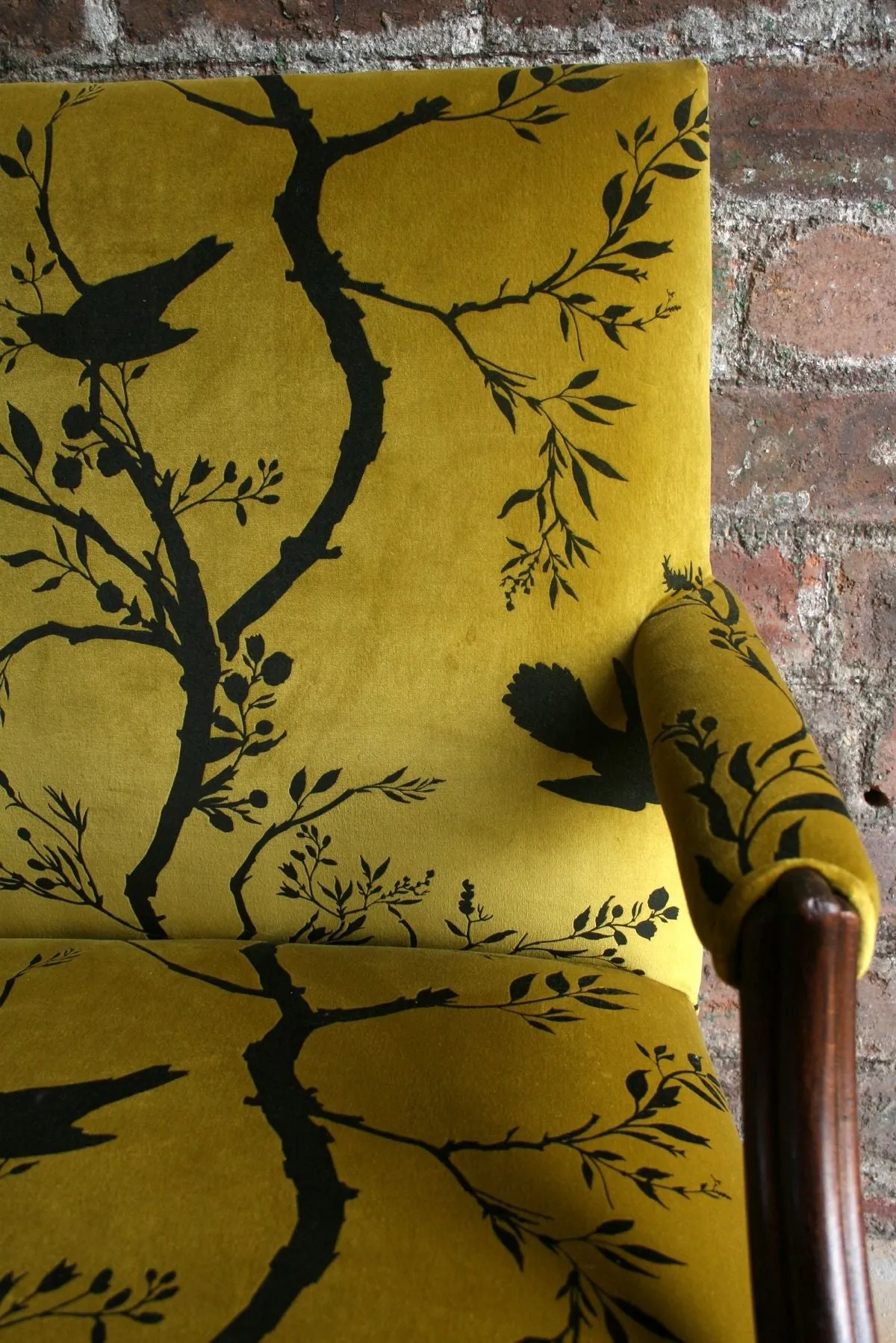 birdbranch stripe velvet fabric