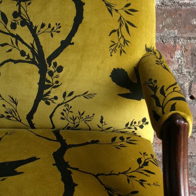birdbranch stripe velvet fabric