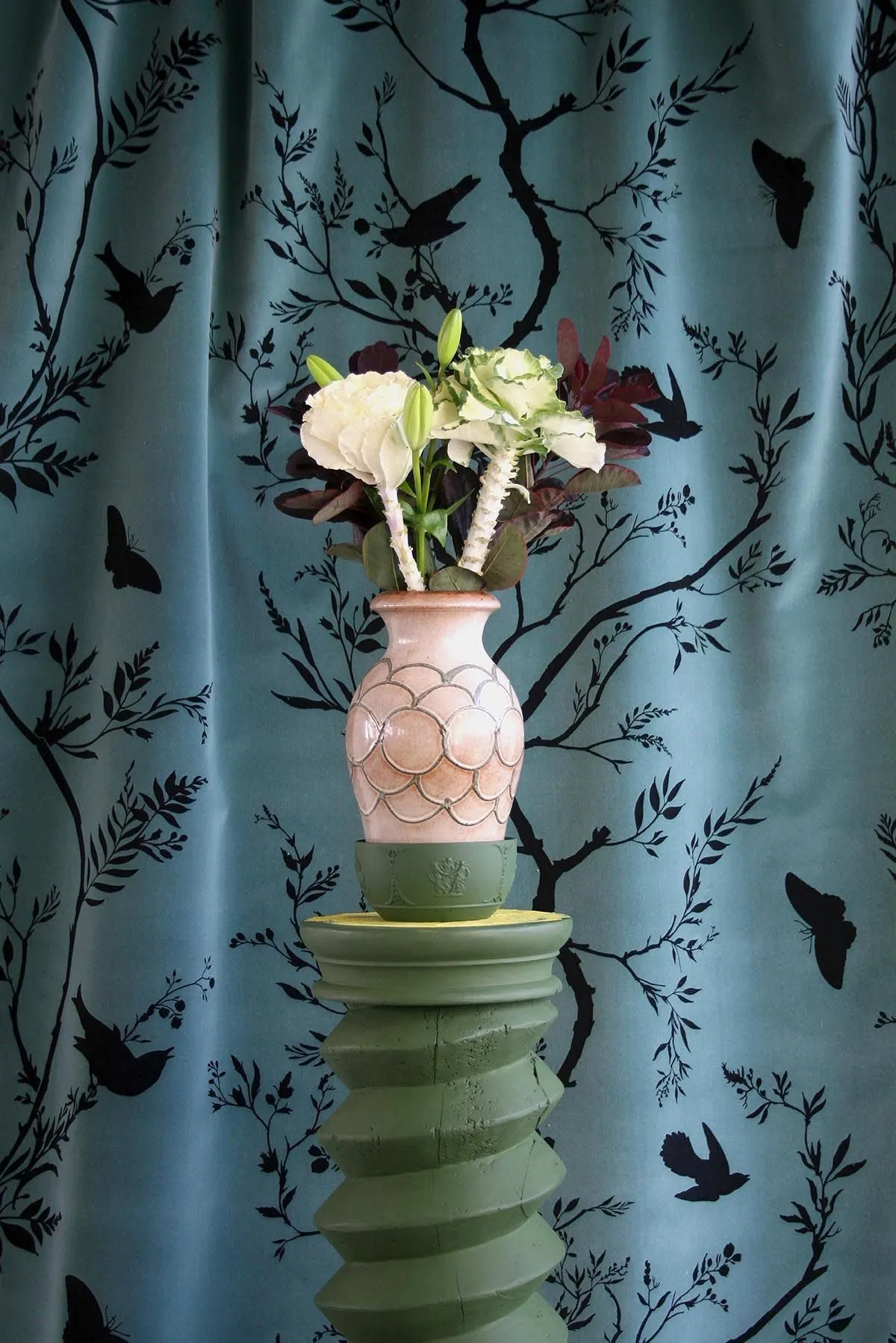 birdbranch stripe velvet fabric