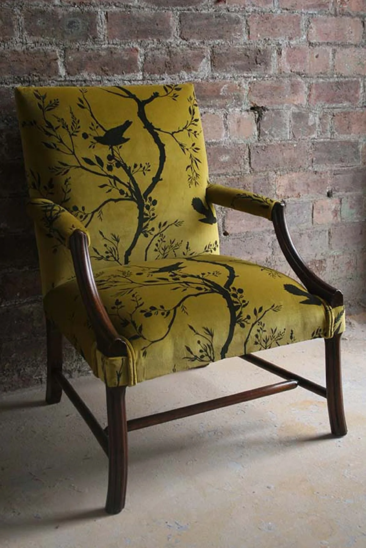 birdbranch stripe velvet fabric