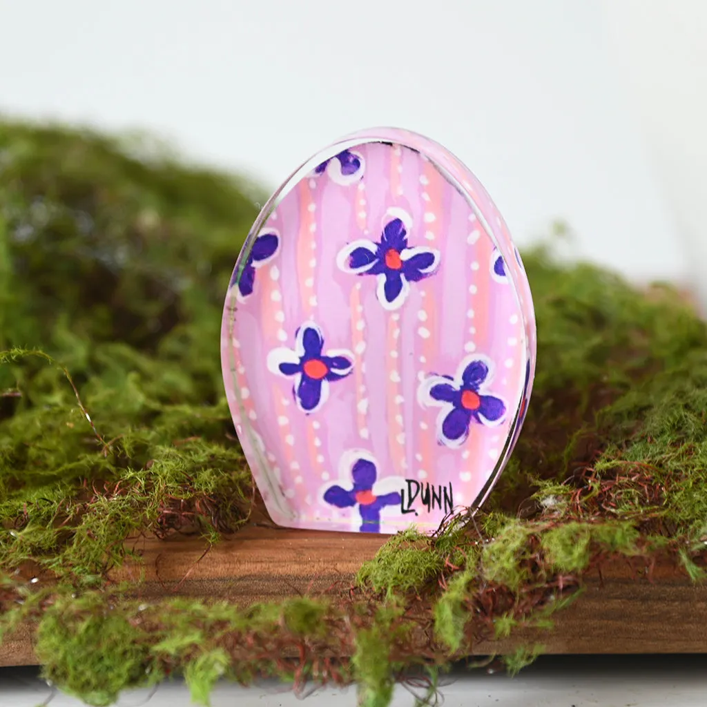 Bitty Floral Egg Acrylic Block