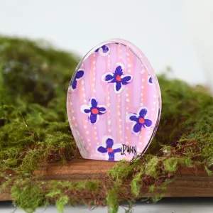 Bitty Floral Egg Acrylic Block