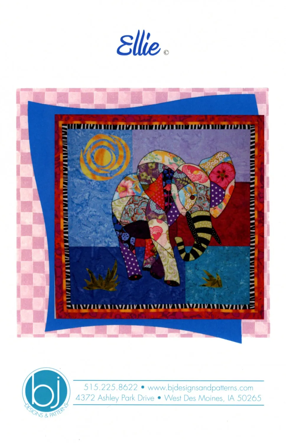 BJ Designs & Patterns Ellie Elephant Applique Quilt Pattern