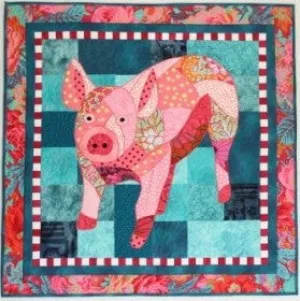 BJ Designs & Patterns Miss Peggy Pig Applique Quilt Pattern