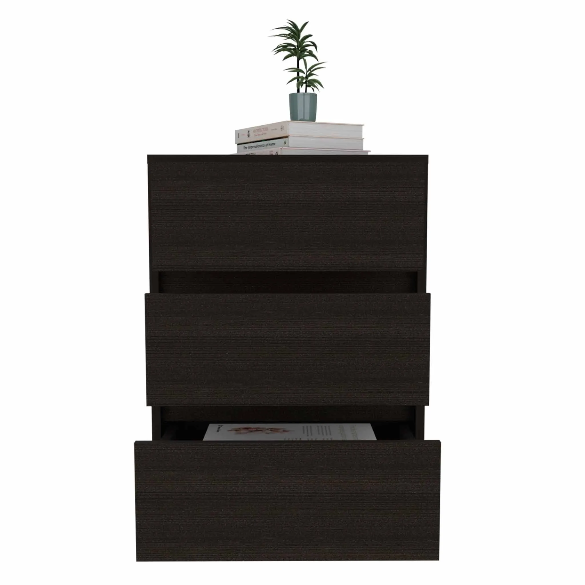 Black Three Drawer Rolling Cabinet