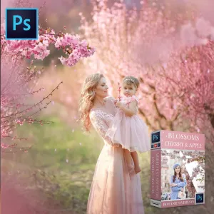 Botanical Overlays: Cherry & Apple Blossom Branches