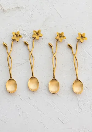 Brass Spoons w/ Flower Handles
