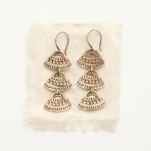 Bronze Asmi Trio Triangle Earrings