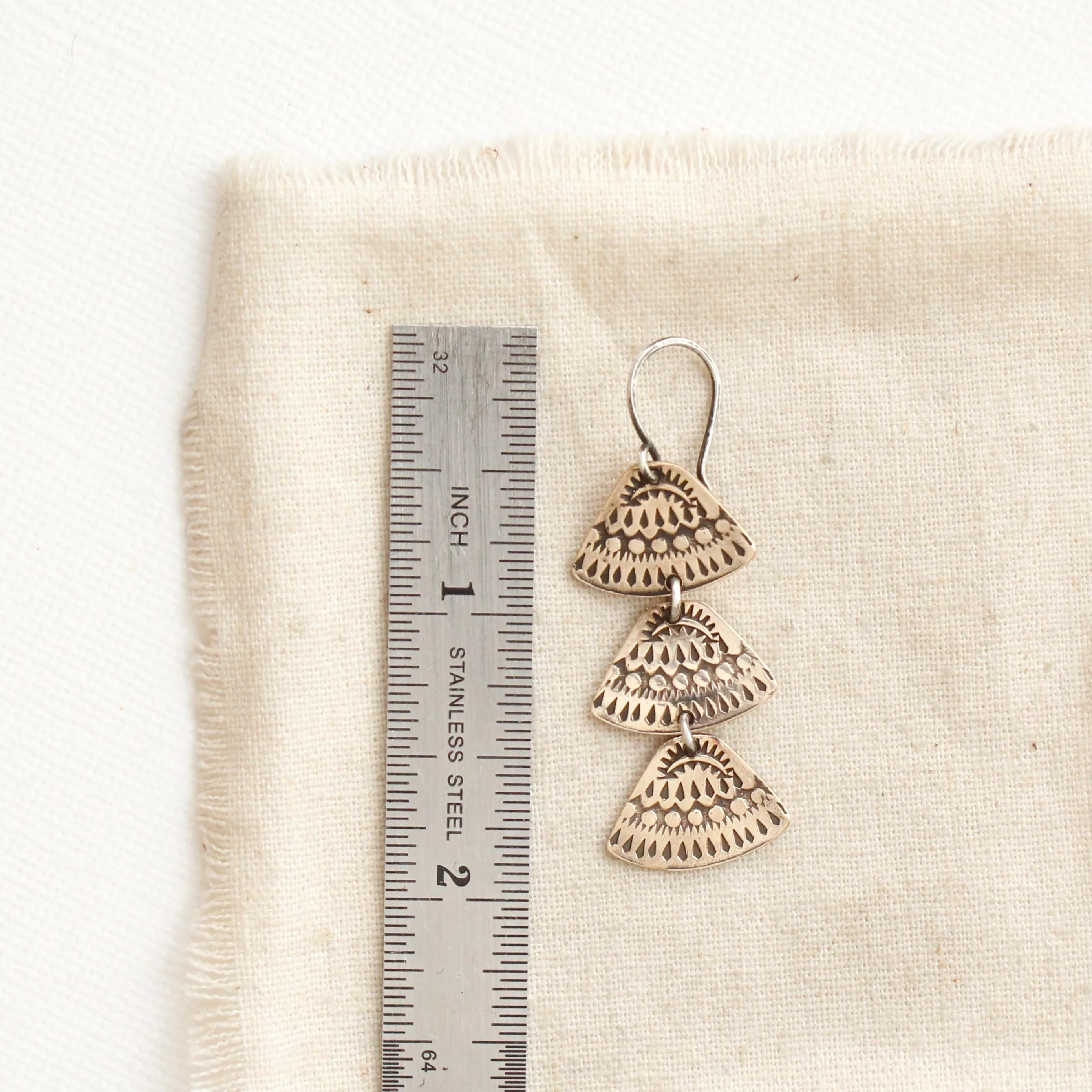 Bronze Asmi Trio Triangle Earrings