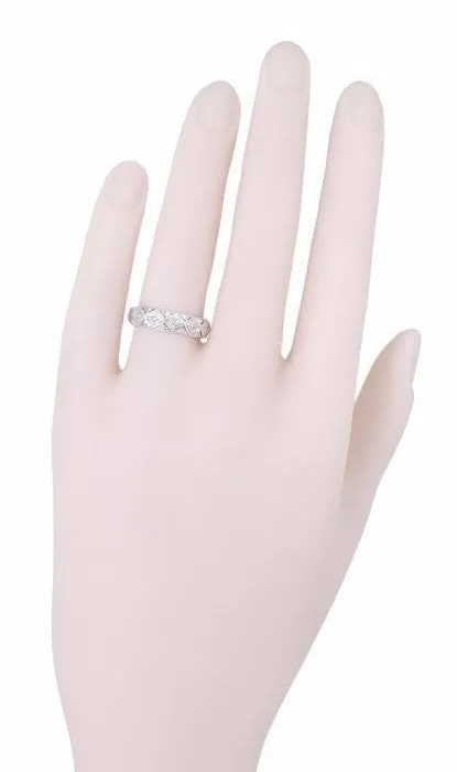 Brookfield Art Deco Antique Rose Cut Diamond Wedding Ring in Platinum - Size 6.5