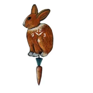 Brown Bunny Pendulum Wall Clock