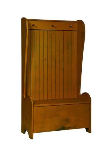 BUCKET CHEST with STORAGE BENCH and COAT RACK Amish Country Hallway Furniture