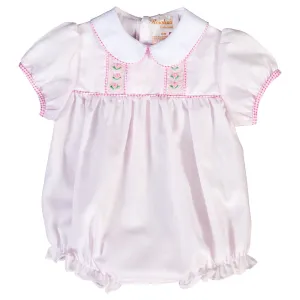 Bullion Flowers Lt. Pink Smocked Girl Bubble