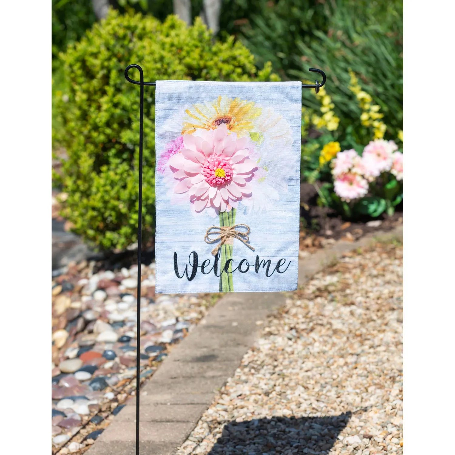 Bunch of Gerbera Daisies Garden Burlap Flag,14b10273