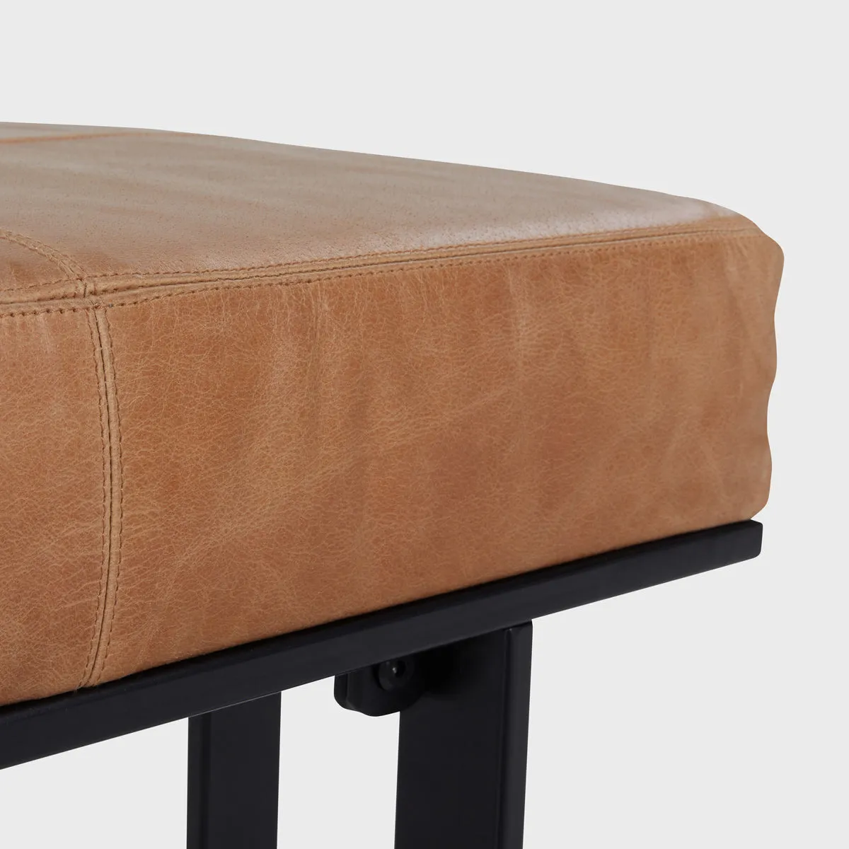 Calvin Leather Rectangle Stool