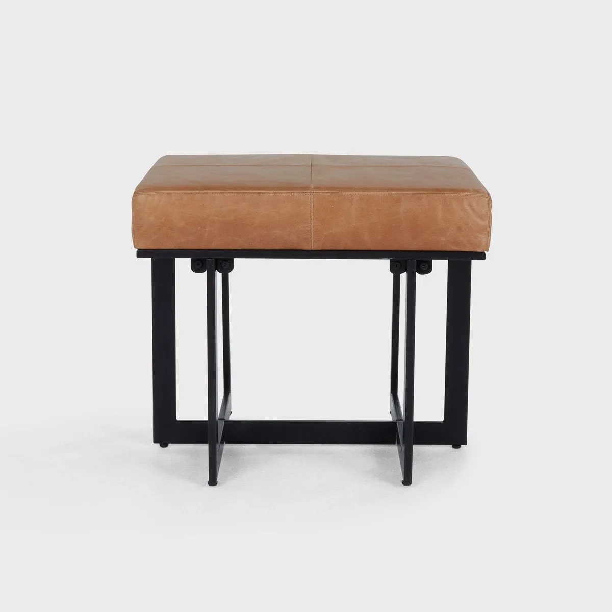 Calvin Leather Rectangle Stool