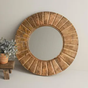 Carved Mango Wood Mirror