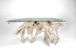 Carved Teak Root Console A