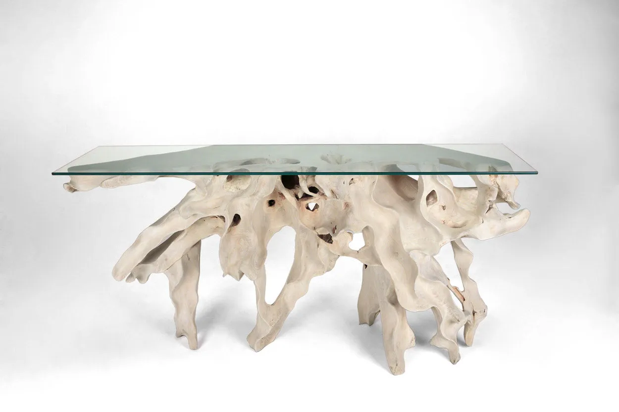 Carved Teak Root Console A