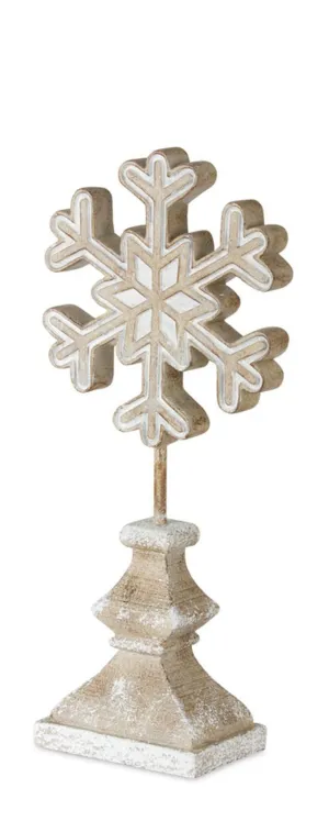 Carved Whitewashed Finial Snowflake