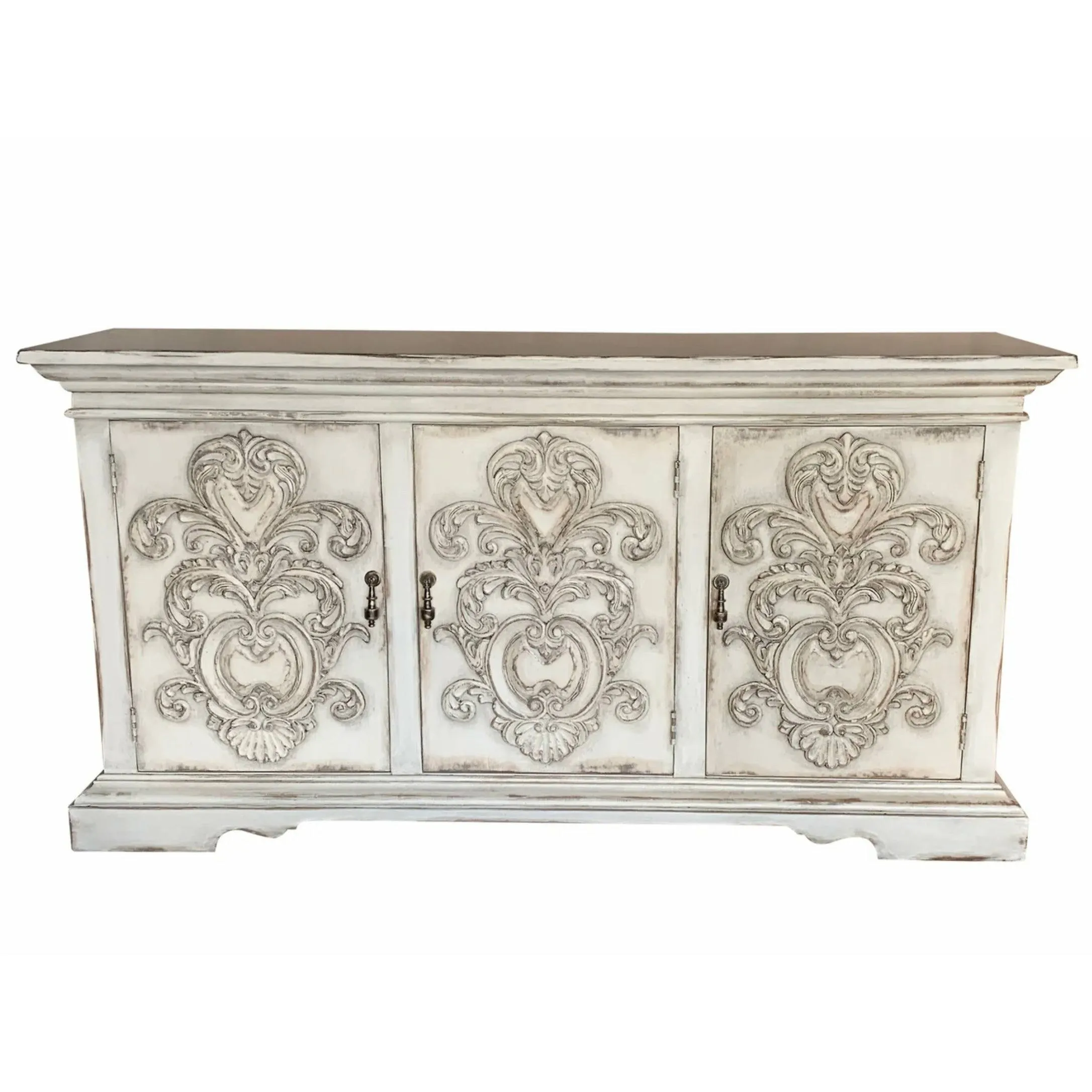 Casa Bonita Peruvian Hand-Painted Carved Wood Francesca Buffet