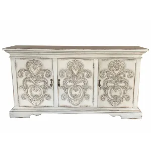 Casa Bonita Peruvian Hand-Painted Carved Wood Francesca Buffet