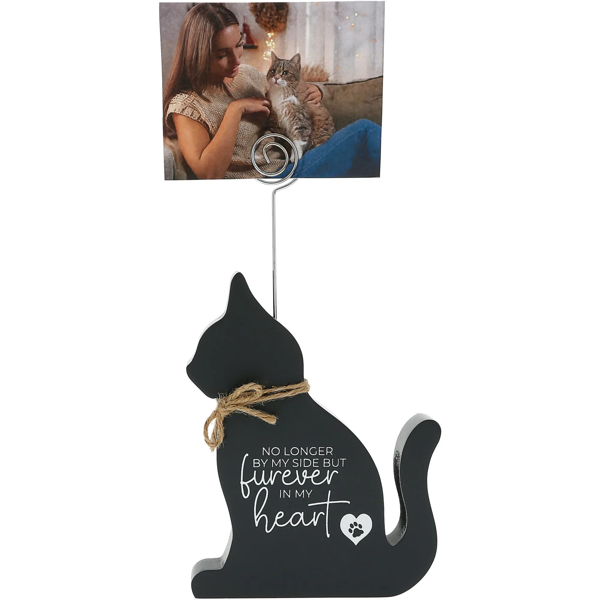 Cat Heart 6" Plaque with Photo Clip