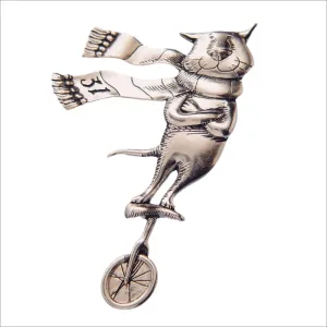 Cat On A Unicycle Sterling Silver