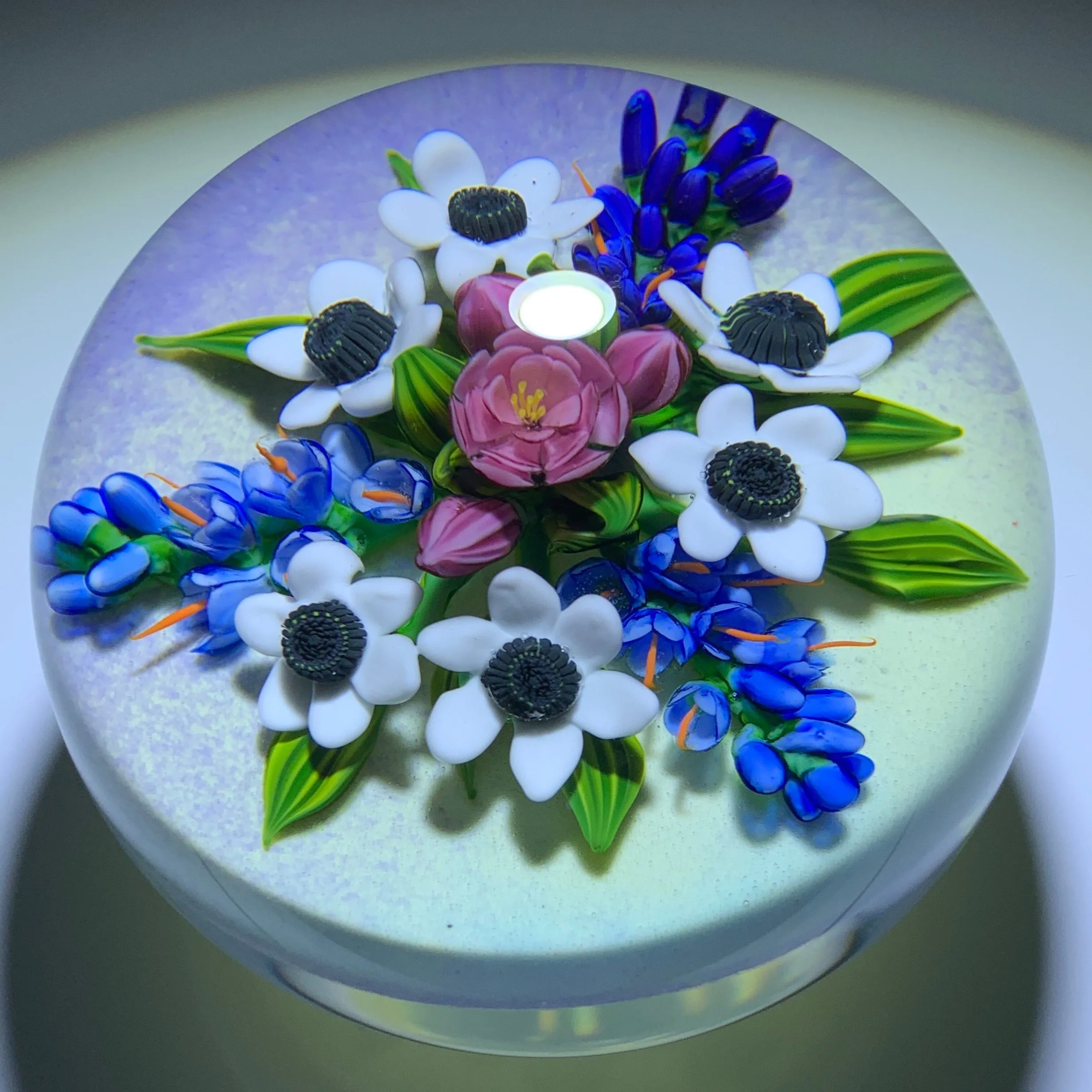 Cathy Richardson 2020 One-Of-A-Kind Flamework Trifold Flower Bouquet with Anemone