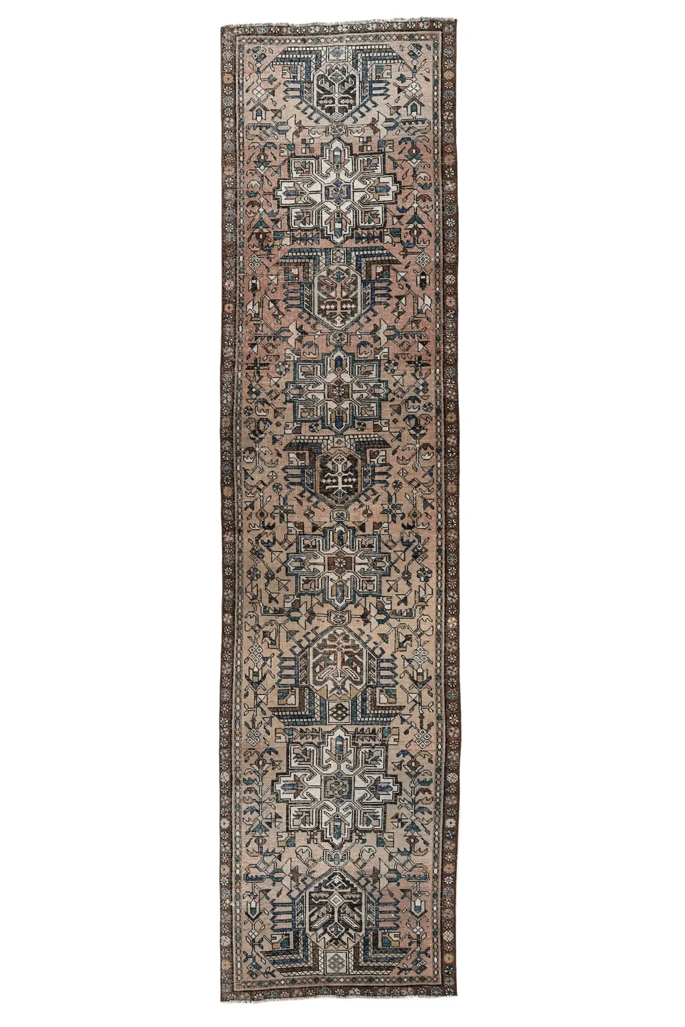 'Cedar' Vintage Persian Runner- 3'5.5" x 14'1.5"