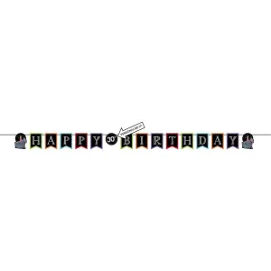 Chalk Birthday Pennant Banner with/Twine