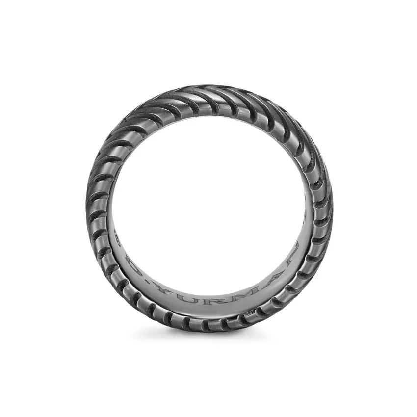 Chevron Band in Titanium, 10mm, Size 9