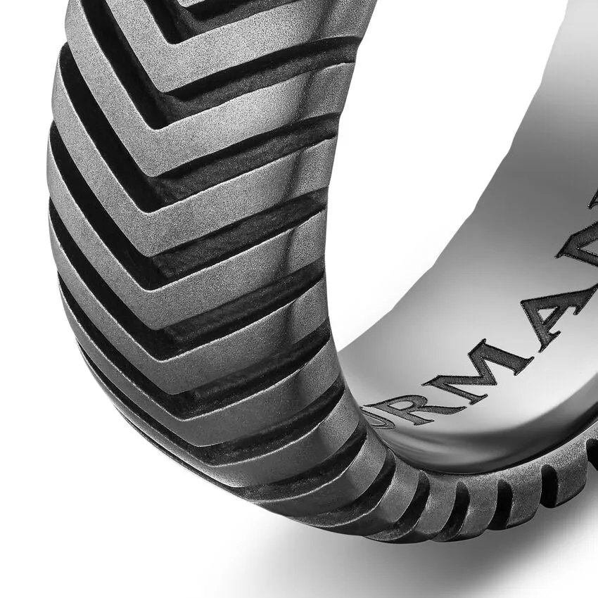 Chevron Band in Titanium, 8mm, Size 8