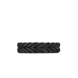 Chevron Band Ring in Black Titanium, 6.2mm, Size 10