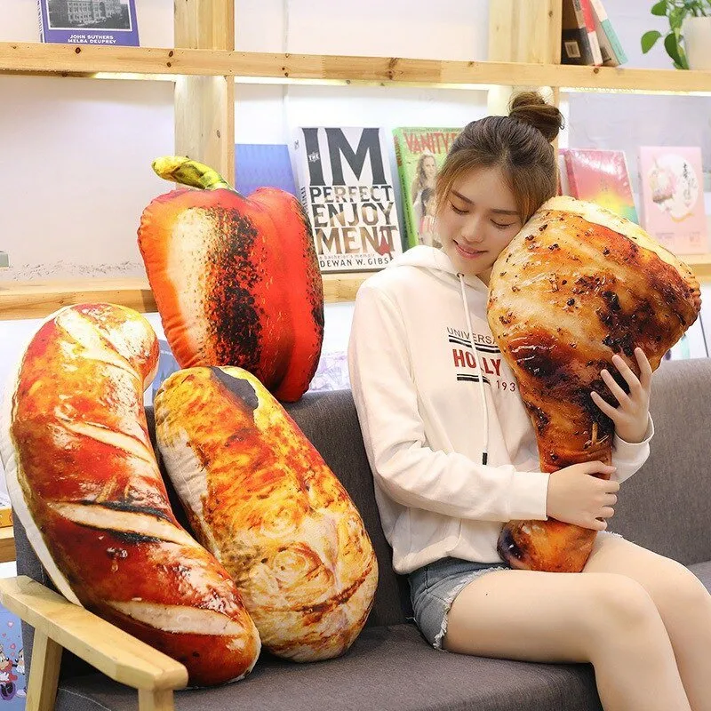 Chicken Leg and Fried Rice Noodles Plush Pillow 120CM