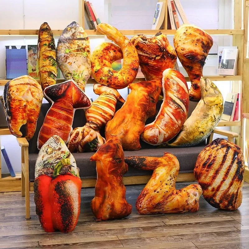 Chicken Leg and Fried Rice Noodles Plush Pillow 120CM