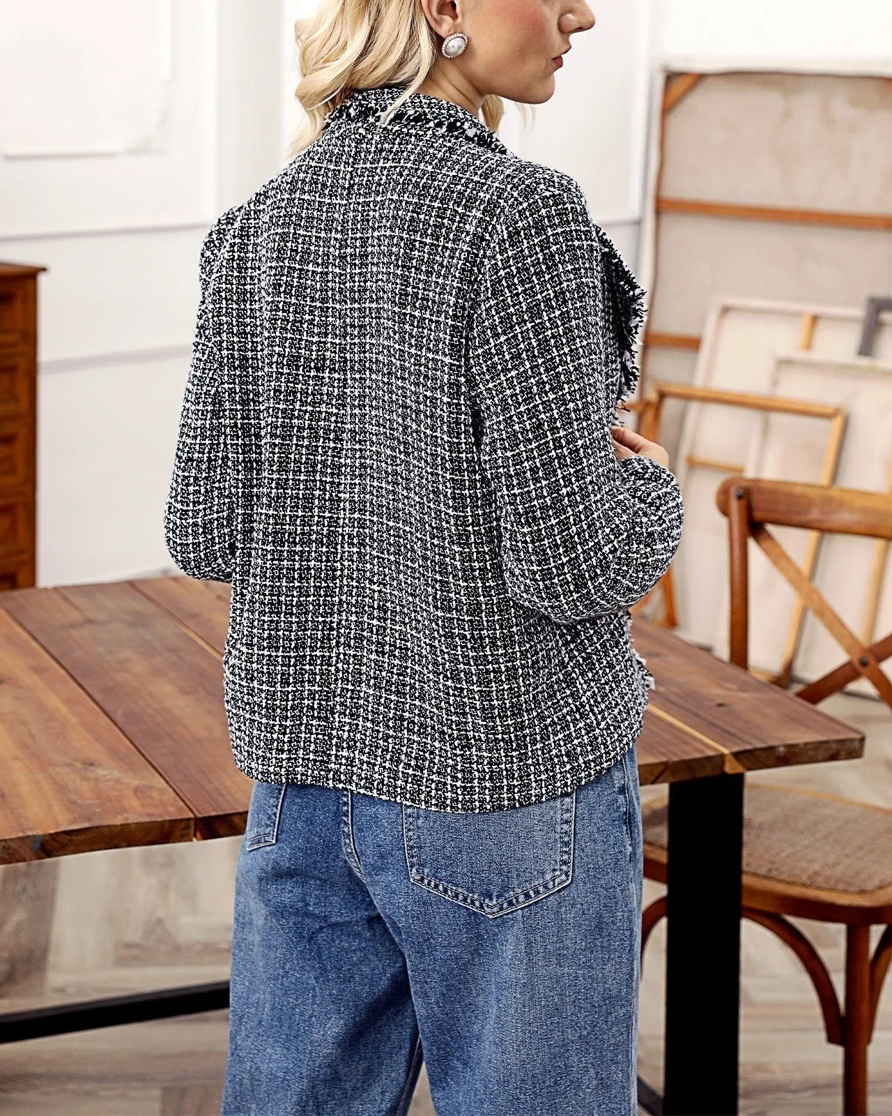 City To City Cropped Tweed Coat