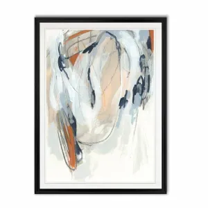 Contemporary Orange Cream and Navy Art