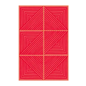 Contemporary Red Geometric Hand Tufted Wool Rug