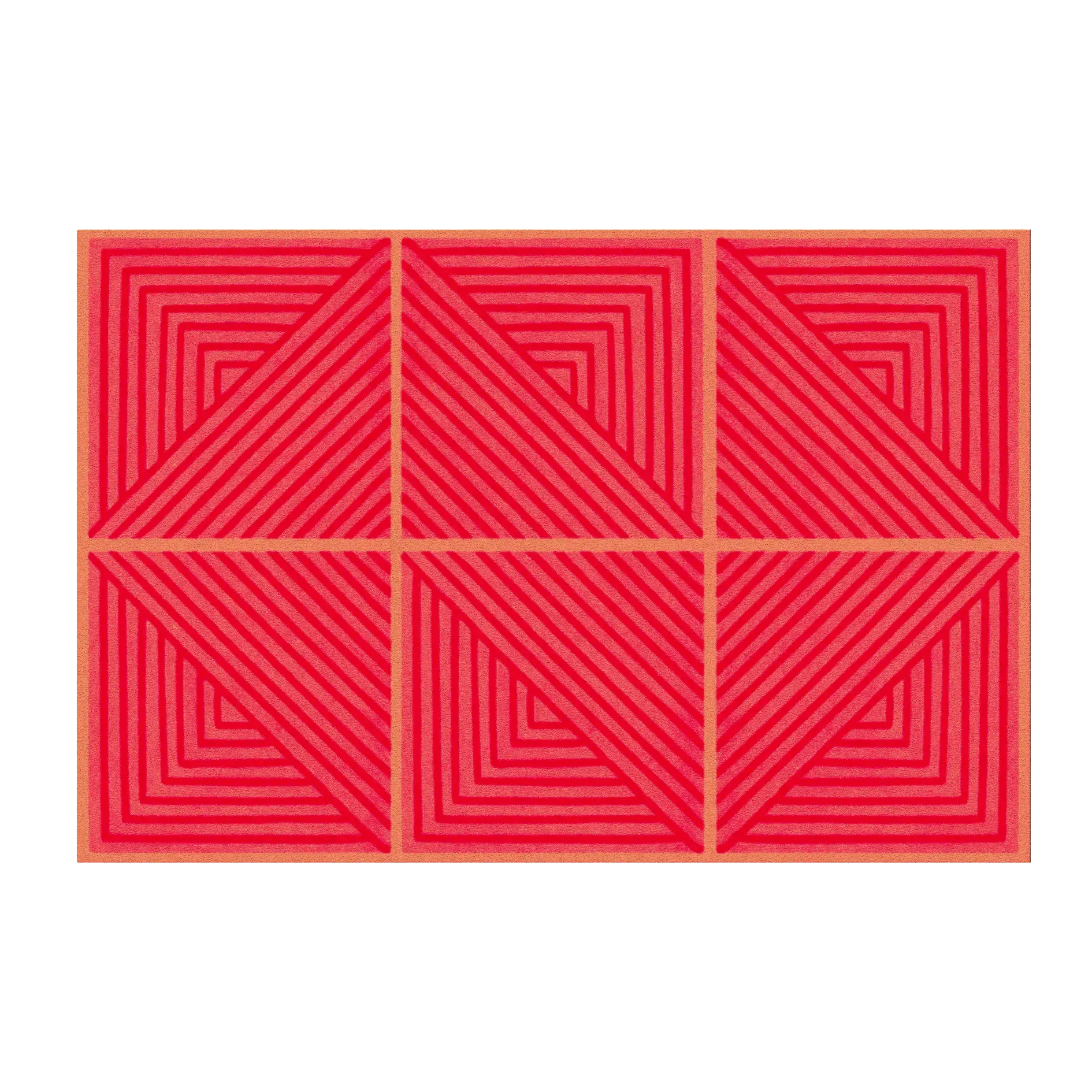 Contemporary Red Geometric Hand Tufted Wool Rug