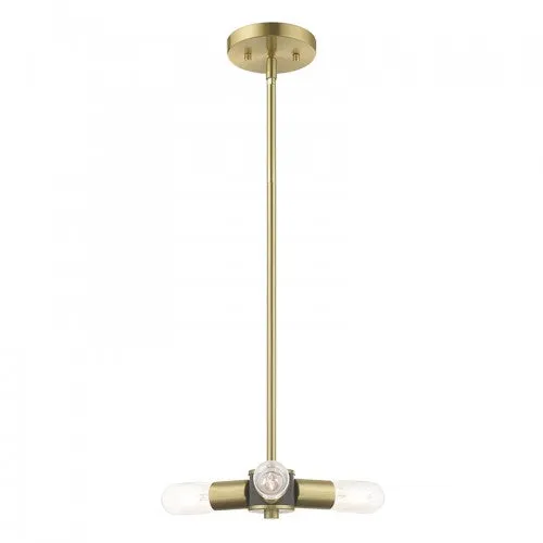 COPENHAGEN 3 LIGHT MINI CHANDELIER, SATIN BRASS